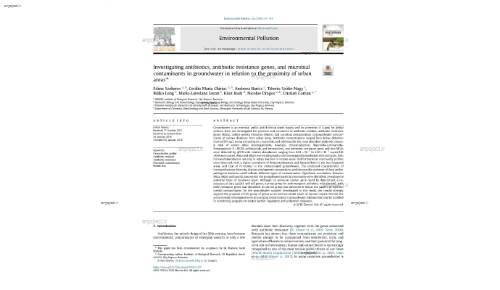 Investigating antibiotics, antibiotic resistance genes, and microbial contaminants in groundwater in relation to the proximity of urban areas*